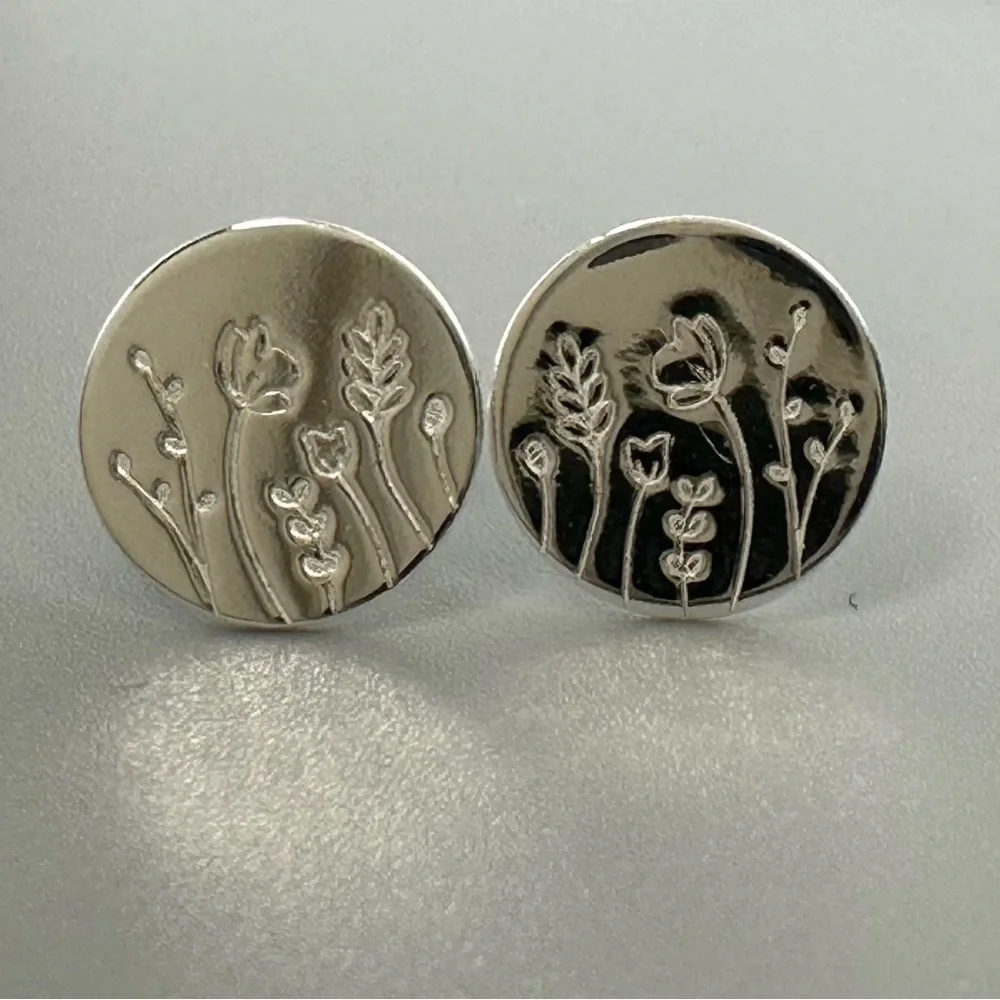 Sterling Silver Simple Flower Stud Earrings